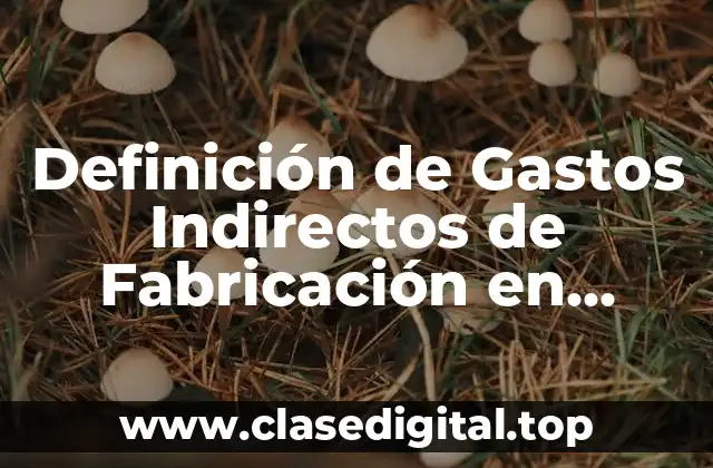 Definición de Gastos Indirectos de Fabricación en Contabilidad
