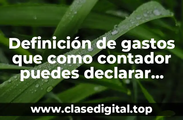 Definición de gastos que como contador puedes declarar como deducciones