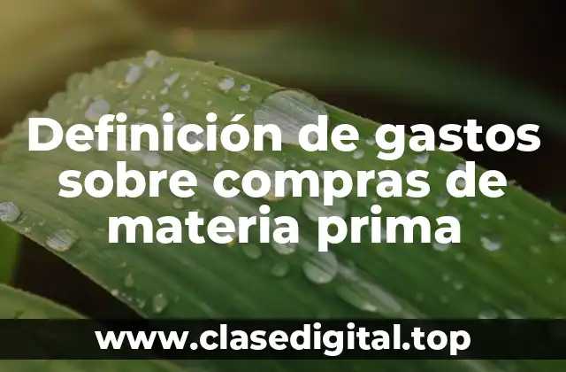 Definición de gastos sobre compras de materia prima