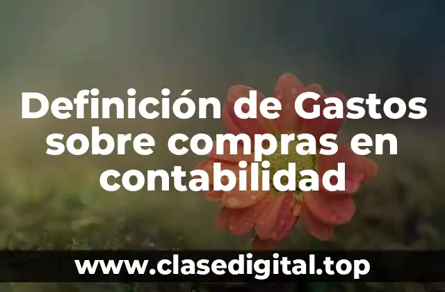 Definición de Gastos sobre compras en contabilidad