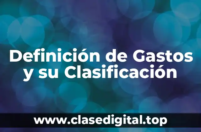 Definición de Gastos y su Clasificación