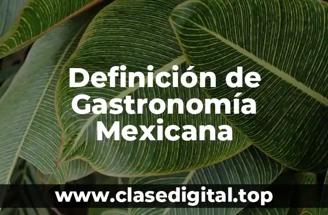 Definición Técnica de Gastronomía Mexicana