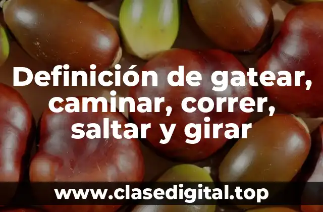 Definición de gatear, caminar, correr, saltar y girar