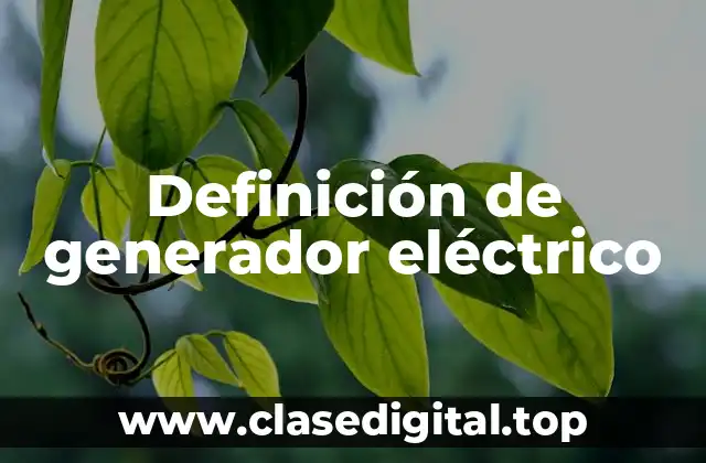 Definición de generador eléctrico