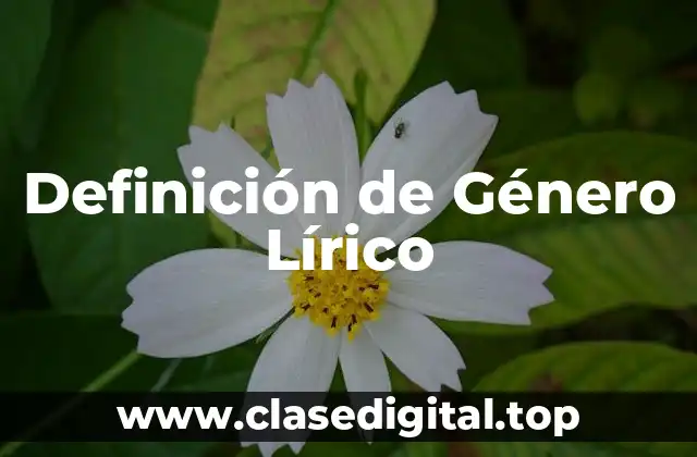 Definición de Género Lírico