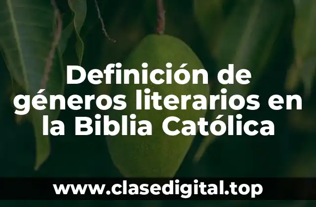 Definición de géneros literarios en la Biblia Católica
