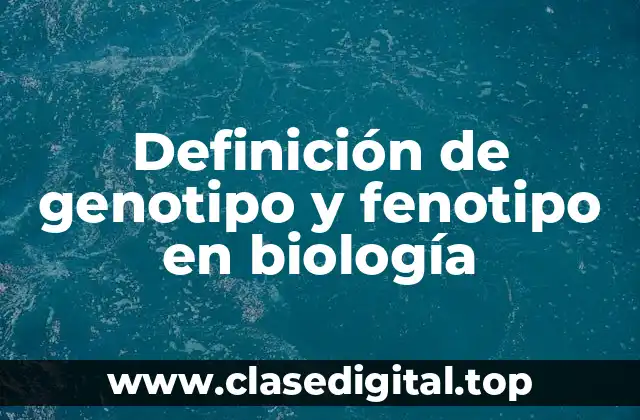 Definición de genotipo y fenotipo en biología