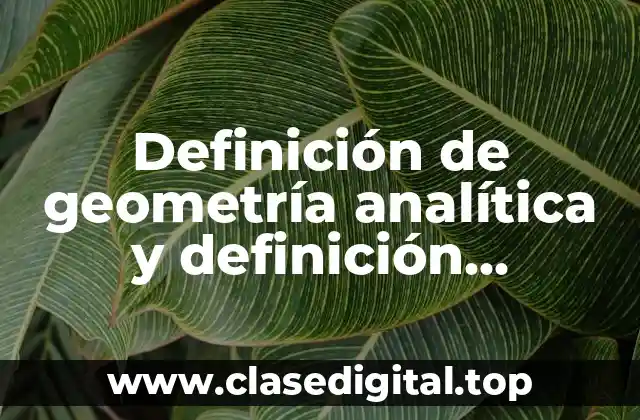 Definición de geometría analítica y definición etimológica