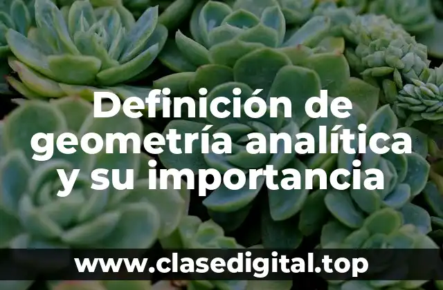 Definición de geometría analítica y su importancia