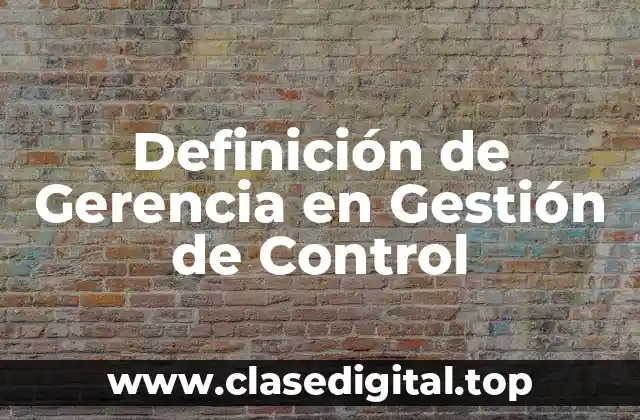 Definición de Gerencia en Gestión de Control