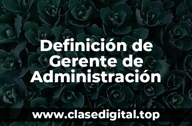 Definición técnica de Gerente de Administración