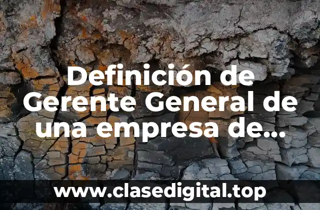 Definición de Gerente General de una empresa de construcción