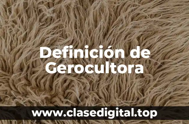 Definición de Gerocultora