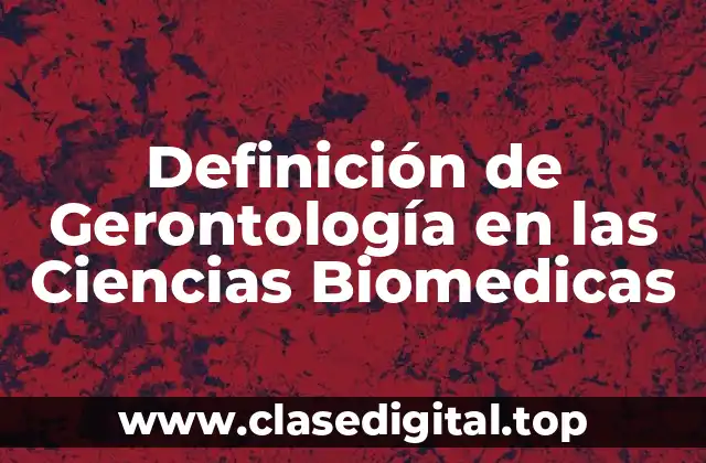 Definición Técnica de Gerontología