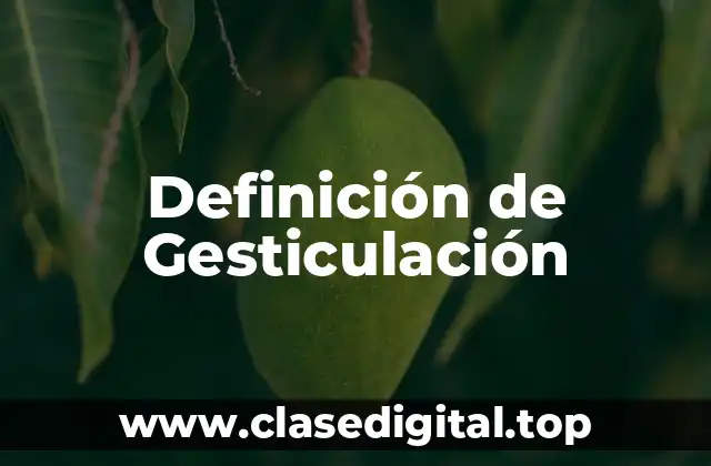 Definición Técnica de Gesticulación