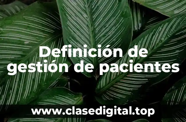 Definición de gestión de pacientes