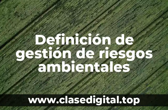 Definición de gestión de riesgos ambientales