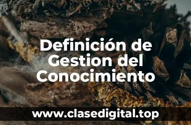 Definición Técnica de Gestion del Conocimiento