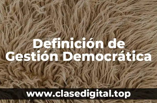 Definición de Gestión Democrática
