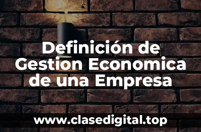 Definición de Gestion Economica de una Empresa
