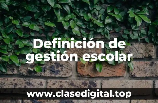 Definición de gestión escolar