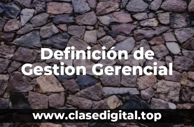 Definición de Gestion Gerencial