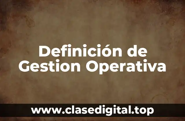 Definición de Gestion Operativa