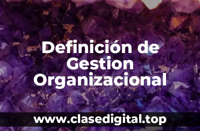 Definición de Gestion Organizacional