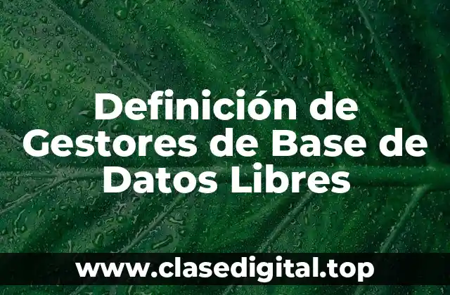 Definición de Gestores de Base de Datos Libres
