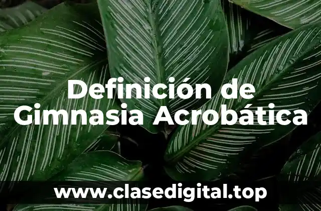 Definición de Gimnasia Acrobática