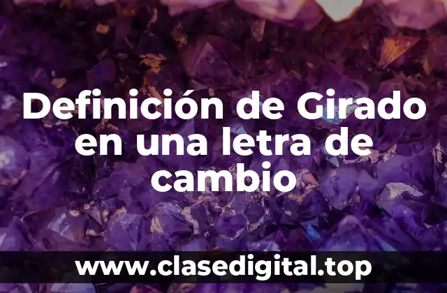 Definición de Girado en una letra de cambio