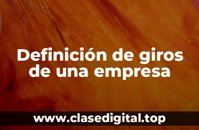 Ejemplos de giros de una empresa