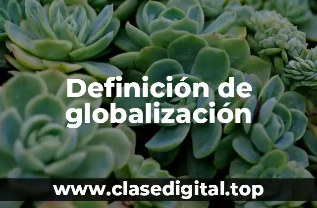 Definición de globalización