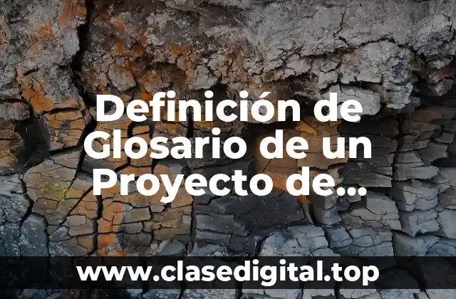 Definición de Glosario de un Proyecto de Investigación