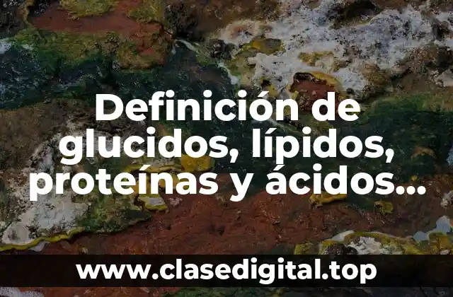 Definición de glucidos, lípidos, proteínas y ácidos nucleicos
