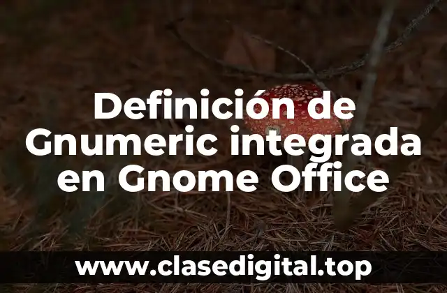 Definición de Gnumeric integrada en Gnome Office