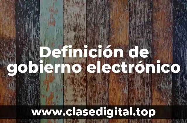 Definición de gobierno electrónico