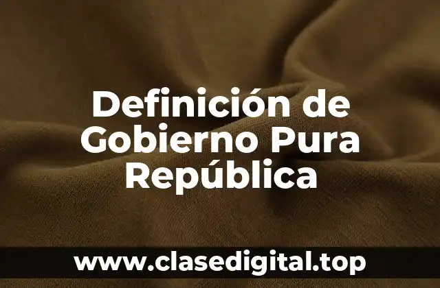 Definición Técnica de Gobierno Pura República