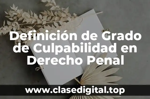 Definición de Grado de Culpabilidad en Derecho Penal