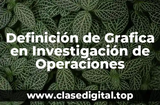 Definición técnica de Grafica en Investigación de Operaciones