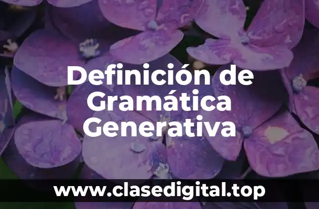 Definición técnica de Gramática Generativa