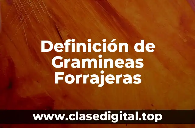 Definición de Gramineas Forrajeras