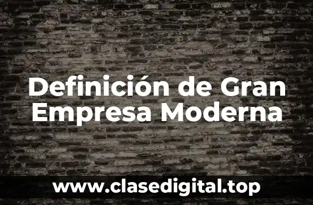 Definición de Gran Empresa Moderna