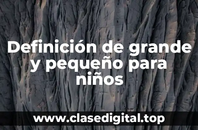 Definición técnica de grande y pequeño