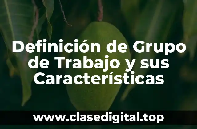 Definición de Grupo de Trabajo y sus Características