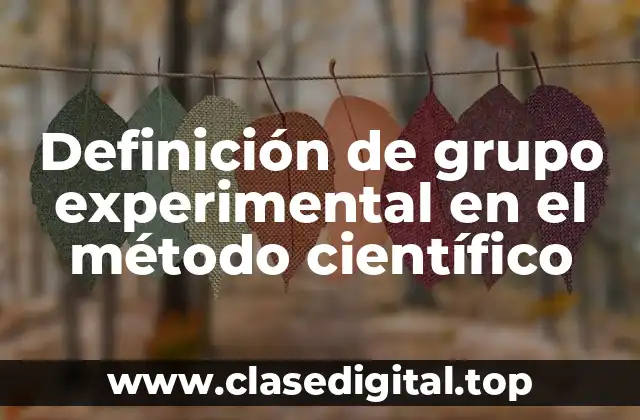 Definición técnica de grupo experimental