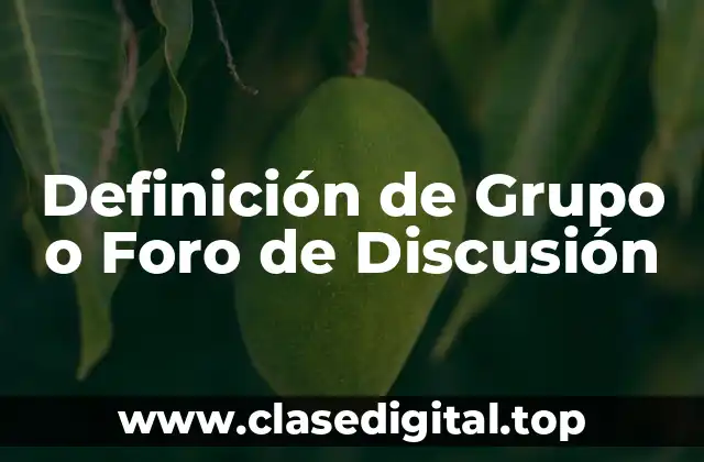 Definición de Grupo o Foro de Discusión