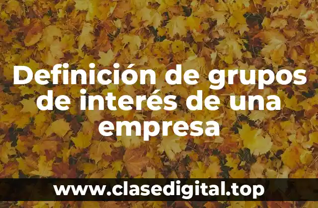 Definición de grupos de interés de una empresa