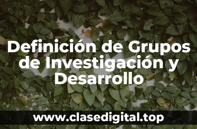 Definición de Grupos de Investigación y Desarrollo