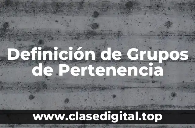 Definición de Grupos de Pertenencia